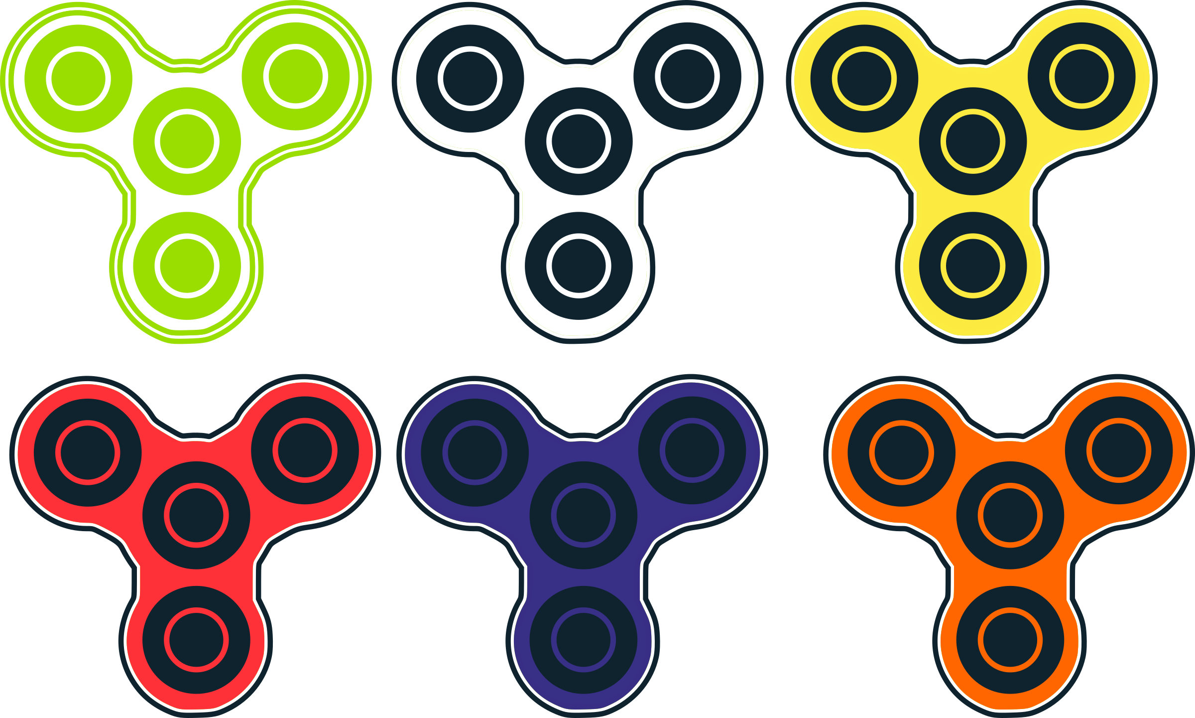 Spinner 2d Icons - Fidget Spinner Clipart (2400x1441)