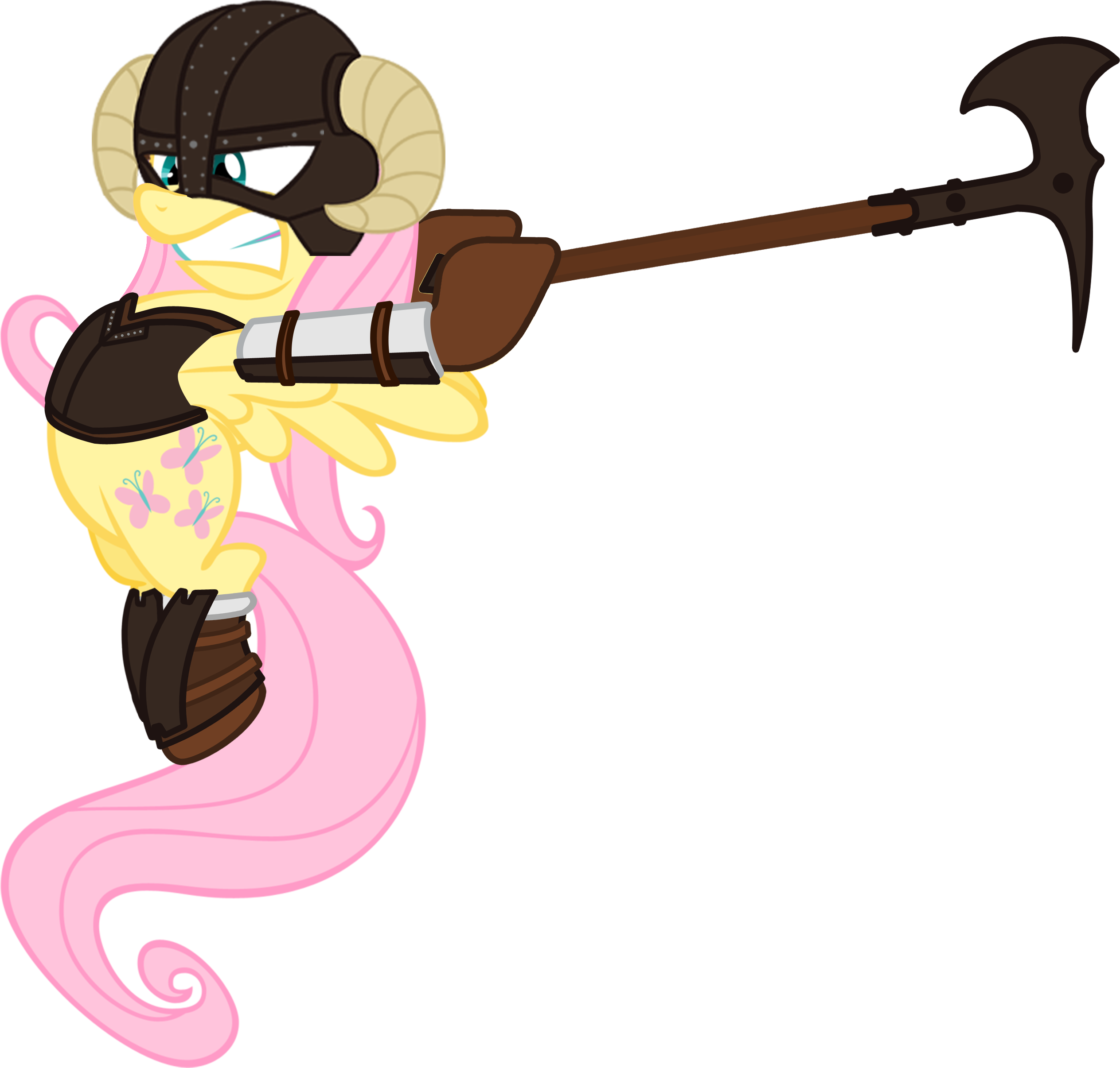 Flutterborn Battleaxe By Mcwopper Flutterborn Battleaxe - Fluttershy Fus Ro Dah (3000x2750)