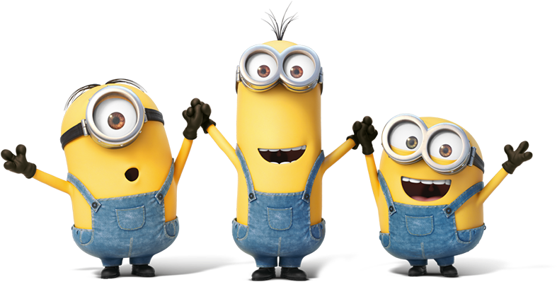 Minion Transparent Background - Despicable Me Minions Hands Up Minion Sticker (801x434)