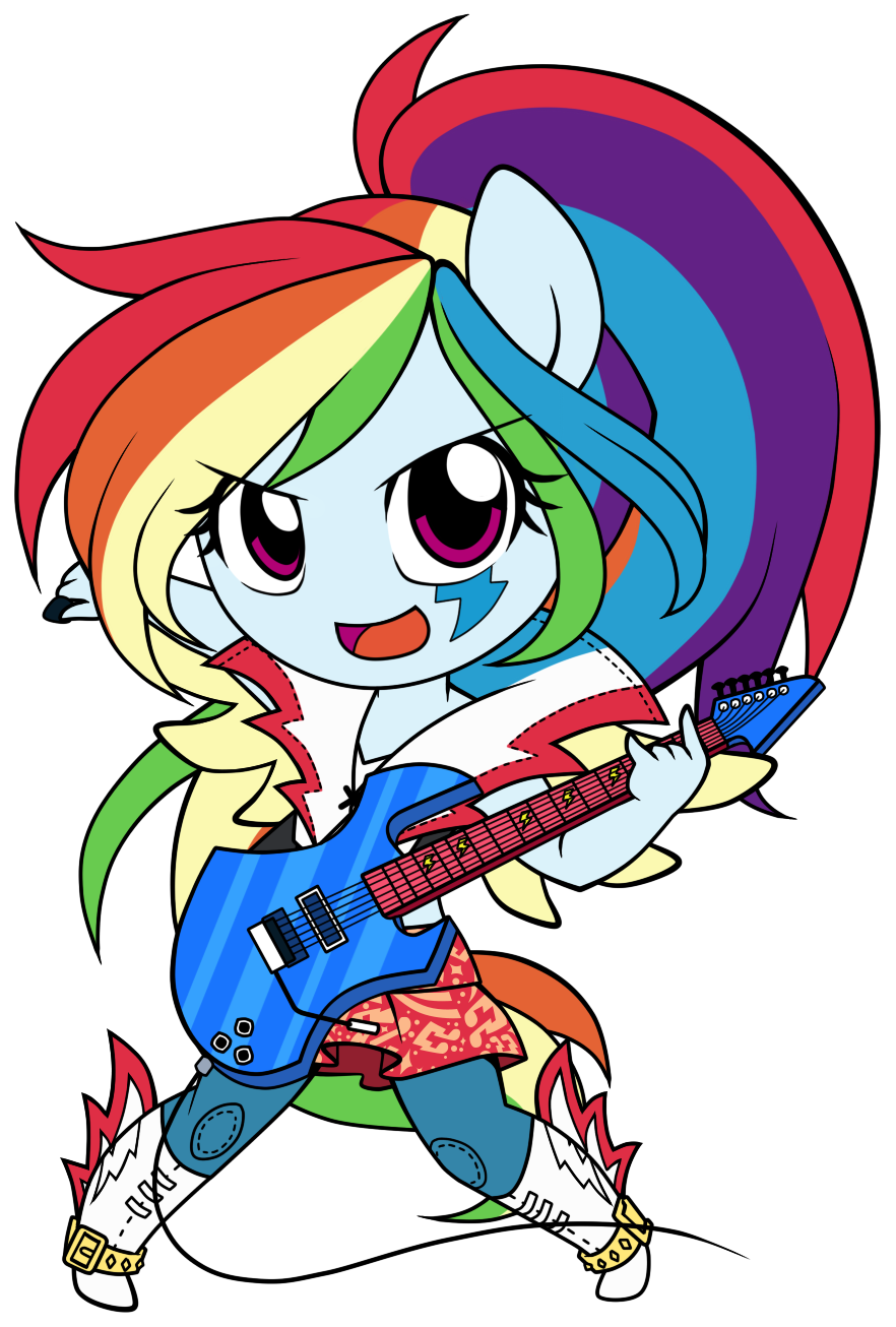 Equestria Girls, Guitar, Ponied Up, Rainbow Dash, Rainbow - Rainbow Dash (882x1306)