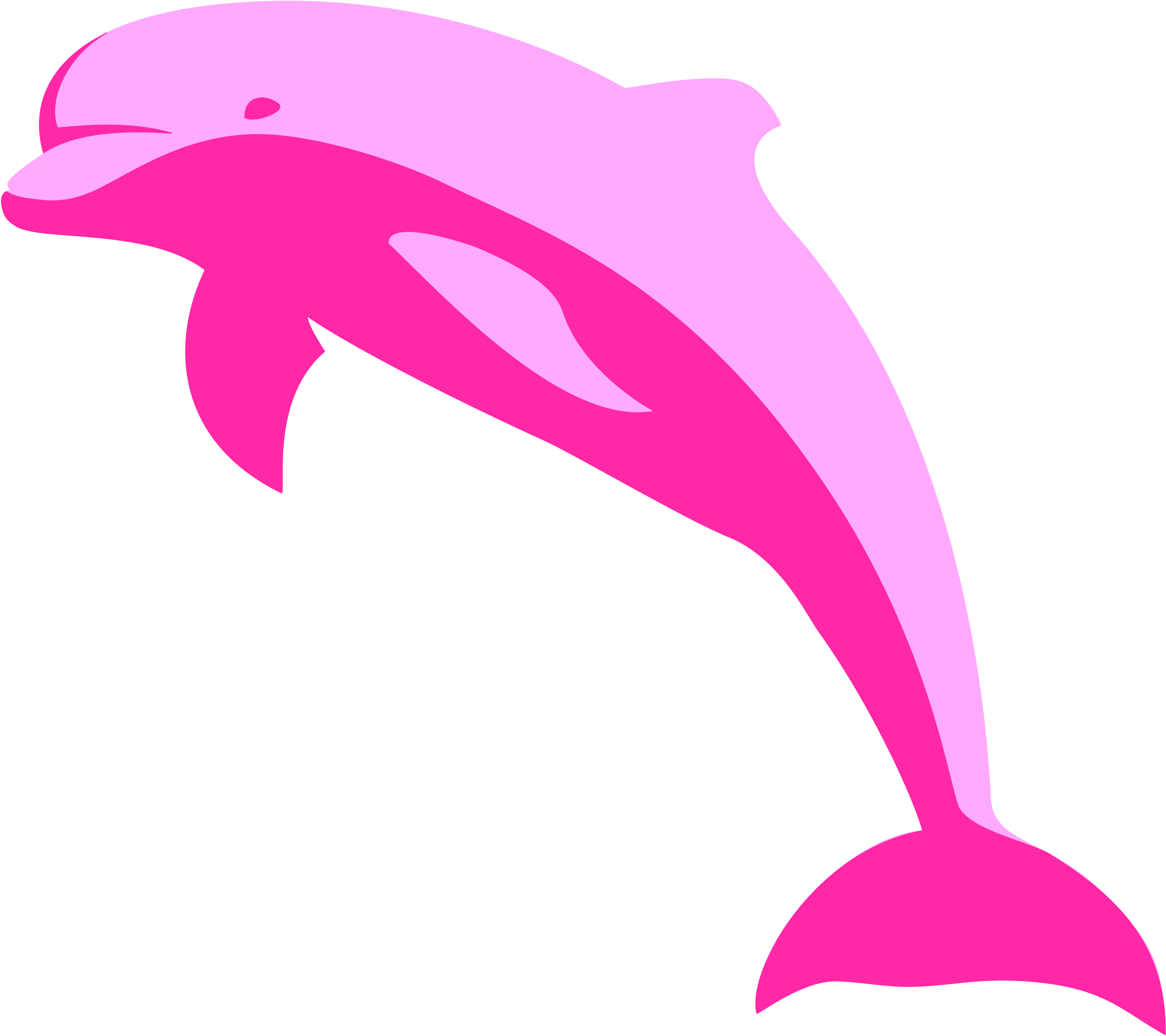 Ha1flosse Delphin Delfin Dolphin 1 Bclipart - Pink Dolphin Clipart (2400x2111)