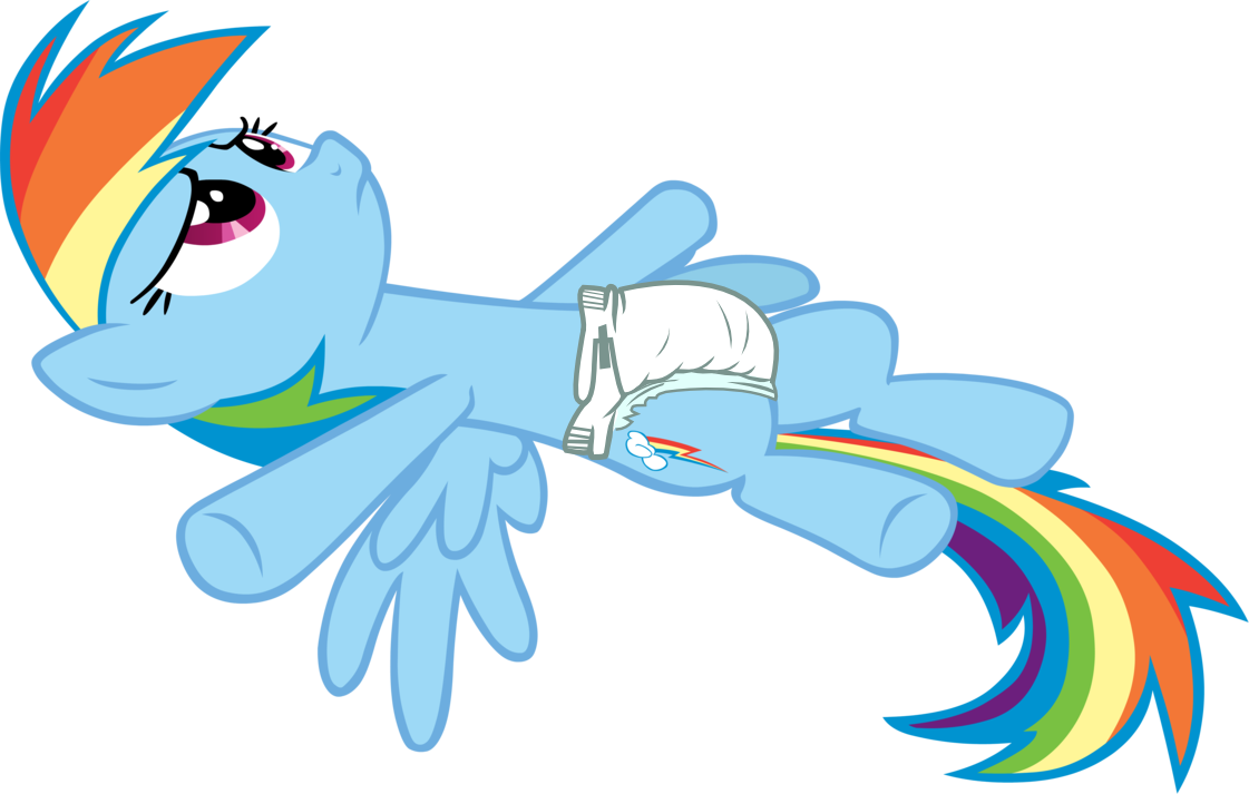 Rainbow Dash, Simple Background, Solo, Solo Female, - My Little Pony Rainbow Dash In Diaper (1121x713)