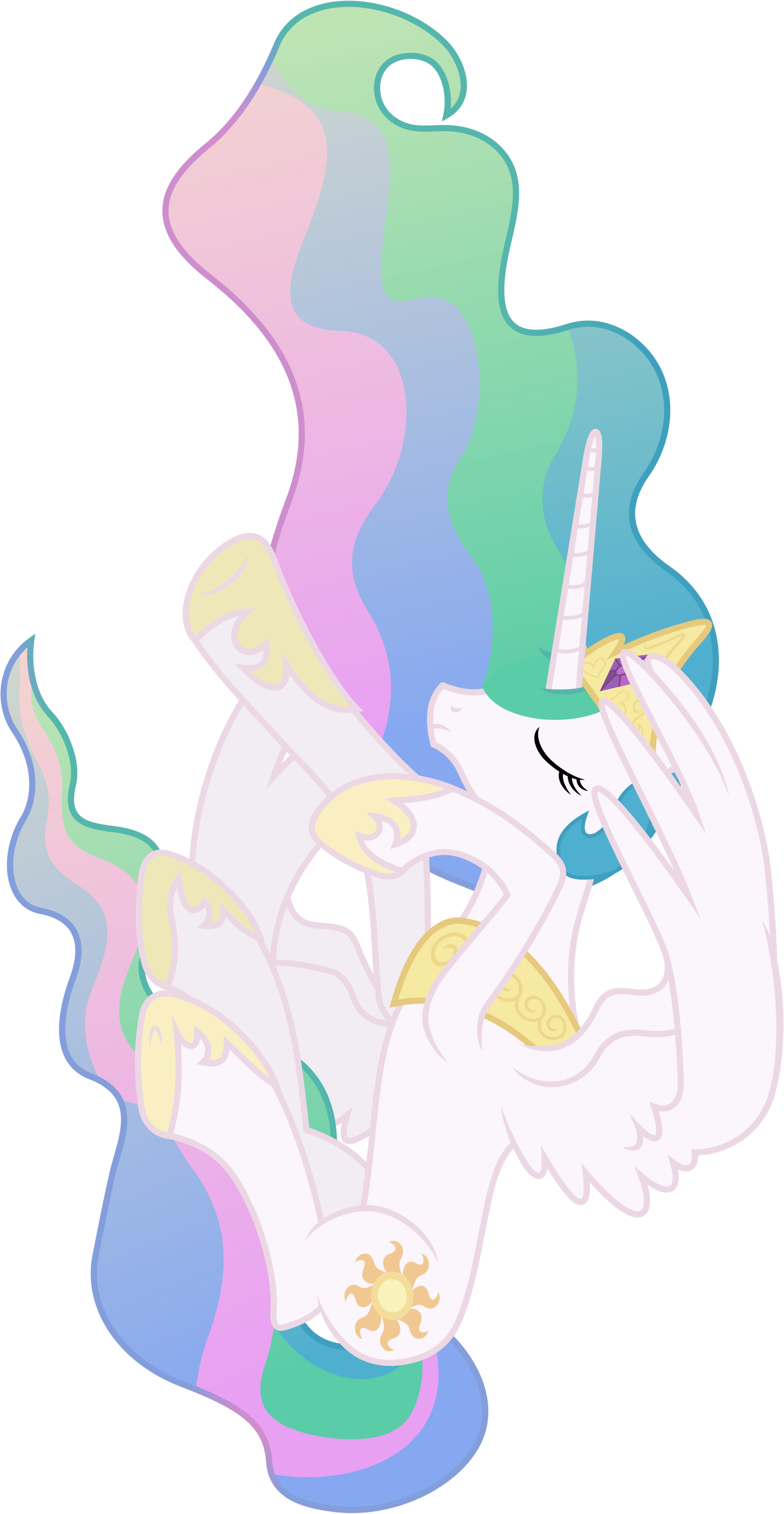 Princess Celestia's Defeat By 90sigma - Princess Celestia Defeated (1600x3089)