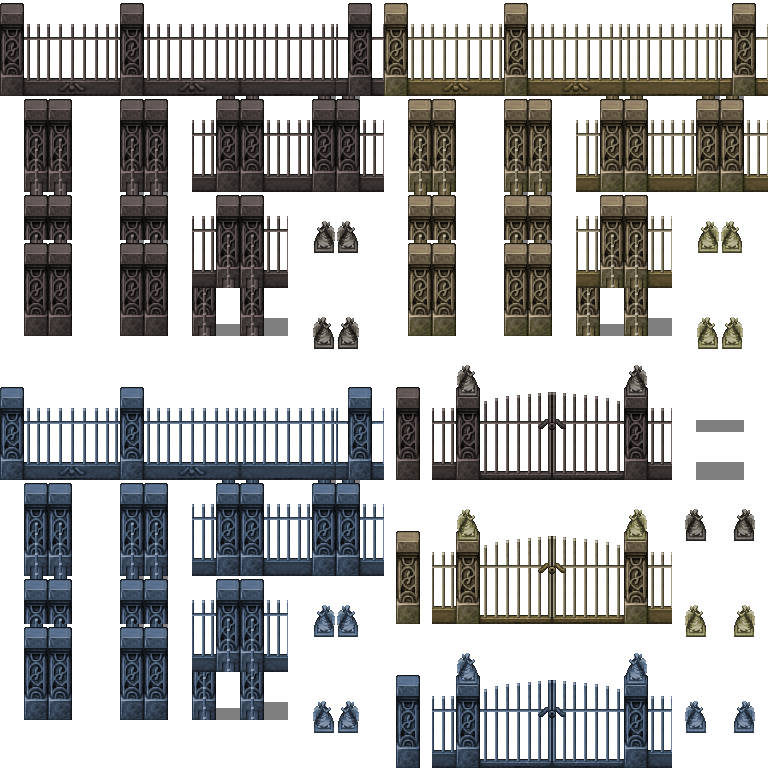 Graveyard Fence Tile - Rpg Maker Mv Cemetery (768x768)