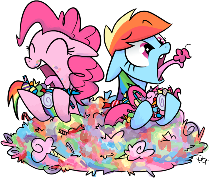 Cotton Candy And Rainbow Taffy By Yikomega - Pinkie Pie (900x720)