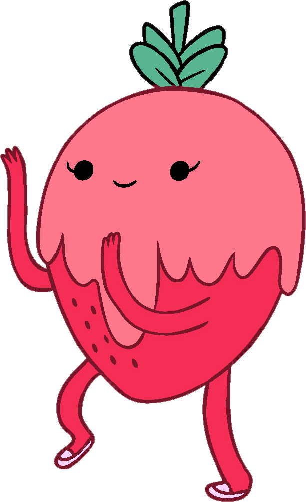 Pink Strawberry Mascot - Adventure Time Candy People (612x1002)