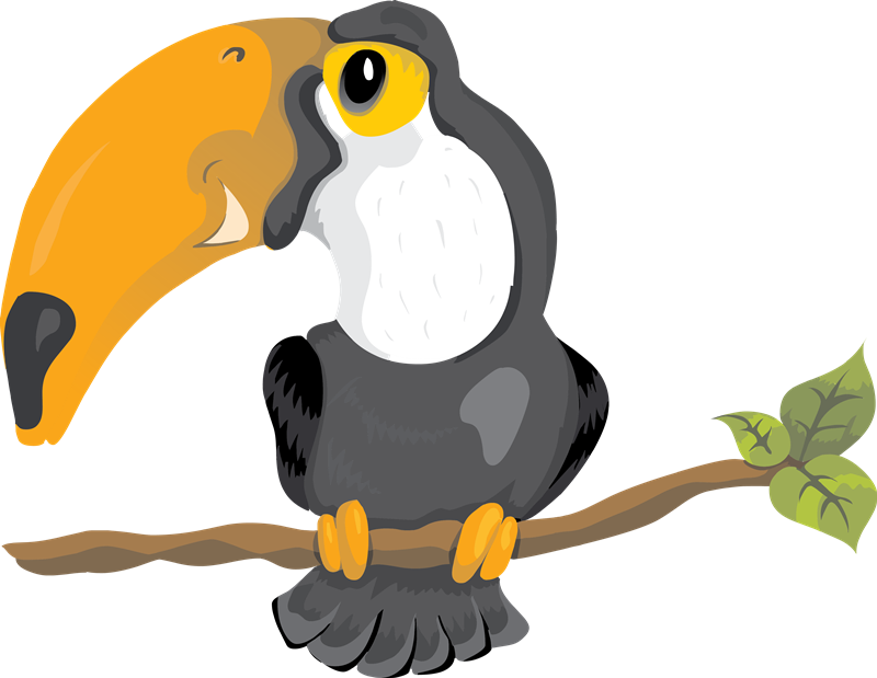Toucan Clipart Vertebrate - Tropical Toucan Tile Coaster (800x619)