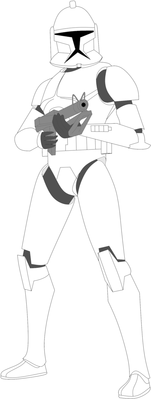 Clone Trooper With Dc 15s V2 By Fbombheart On Deviantart - Draw Clone Trooper Phase Ii (583x1369)