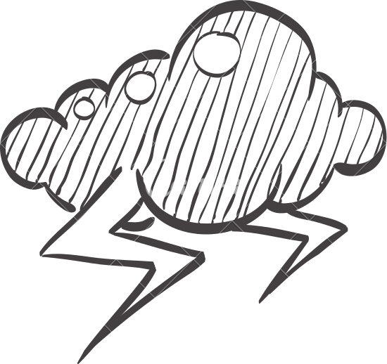 Sketch Icon Of A Weather Overcast Storm - Doodle (550x518)