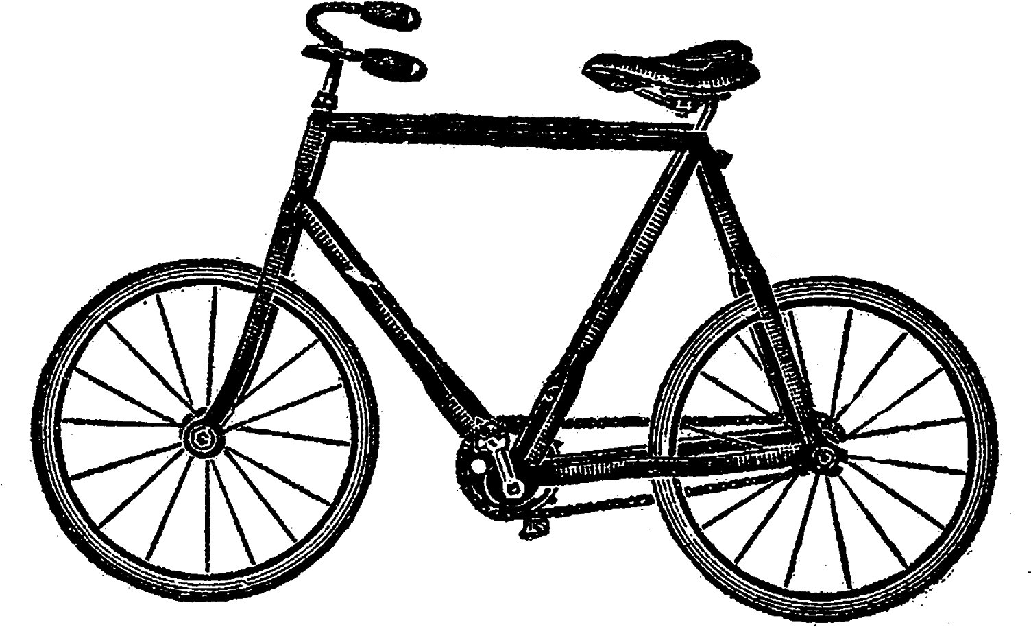 The Second Digital Vintage Illustration Is Of A Child's - Tatuaje Bicicleta (1600x1118)