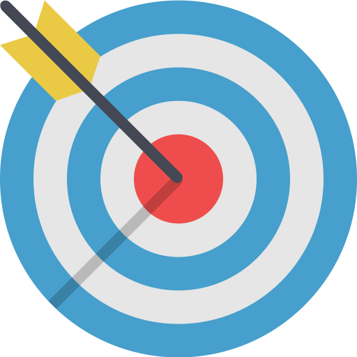 Illustration Of Target With Arrow Shot In Center - Targeting Market Icon Png (512x512)