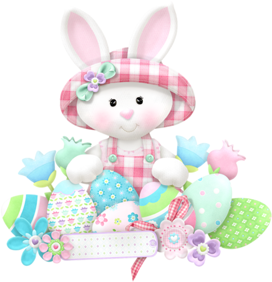 Easter White Bunny Png Clipart - Free Png Easter Bunny (576x600)