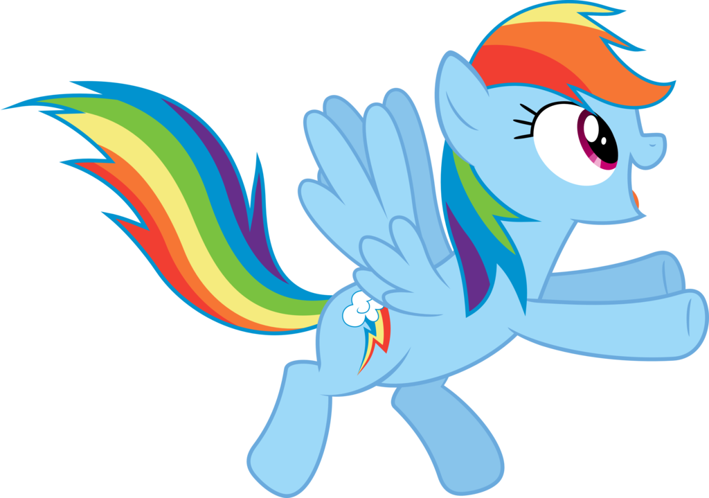 Excited Rainbow Dash By Baumkuchenpony On Clipart Library - Cartoon (1024x719)