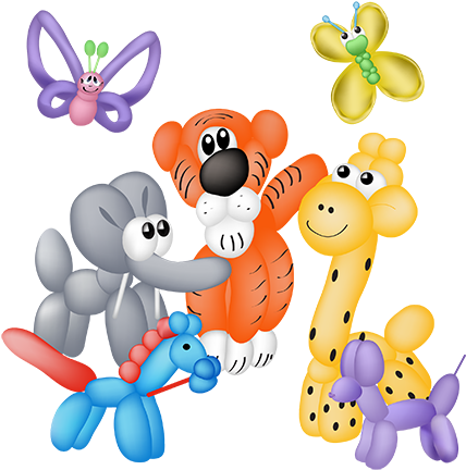 Balloon Animal Clipart - Clip Art Balloon Animals (500x500)