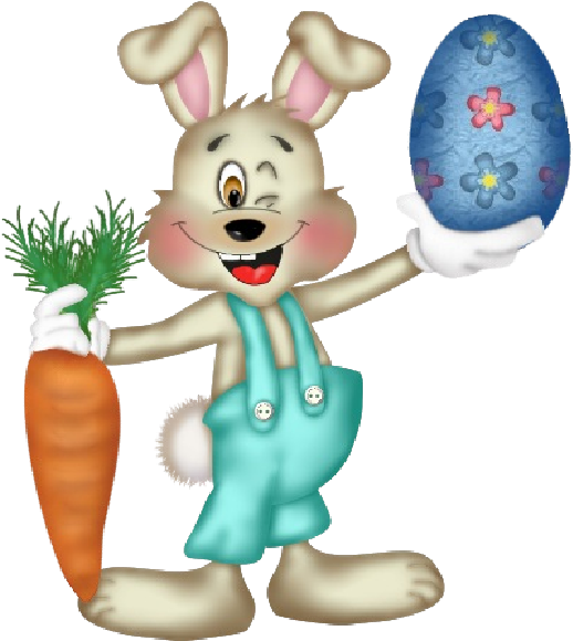 Cute Easter Bunny Cartoon Images - Transparent Background Easter Bunny Clipart (600x600)