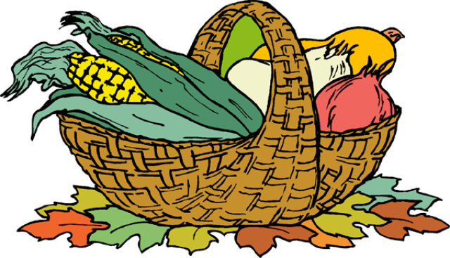 Basket Clipart Harvest Basket - Harvest Basket Clipart (640x367)