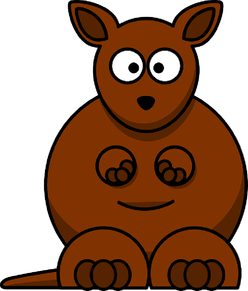 Cartoon Baby Farm Animals 25, Buy Clip Art - Cartoon Kangaroo (800x941)