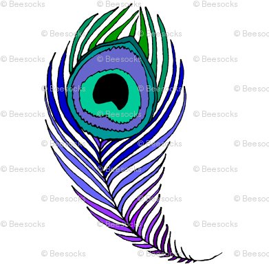 Very Large Peacock Feather - Peacock Feather Coloring Page (400x400)