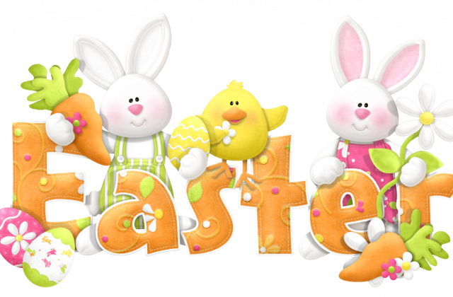 Easter Bunny Clipart - Transparent Background Easter Clipart (640x420)