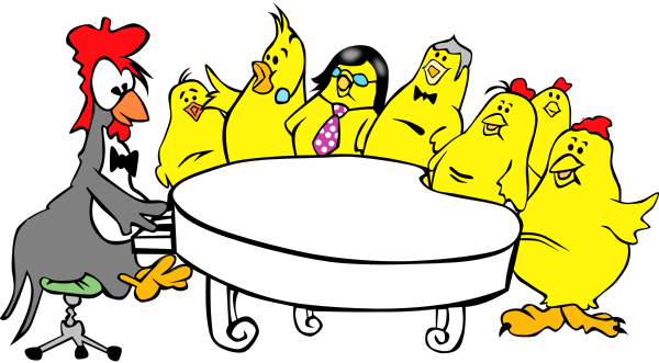 Chicken Meeting - Chickens In A Meeting (600x331)