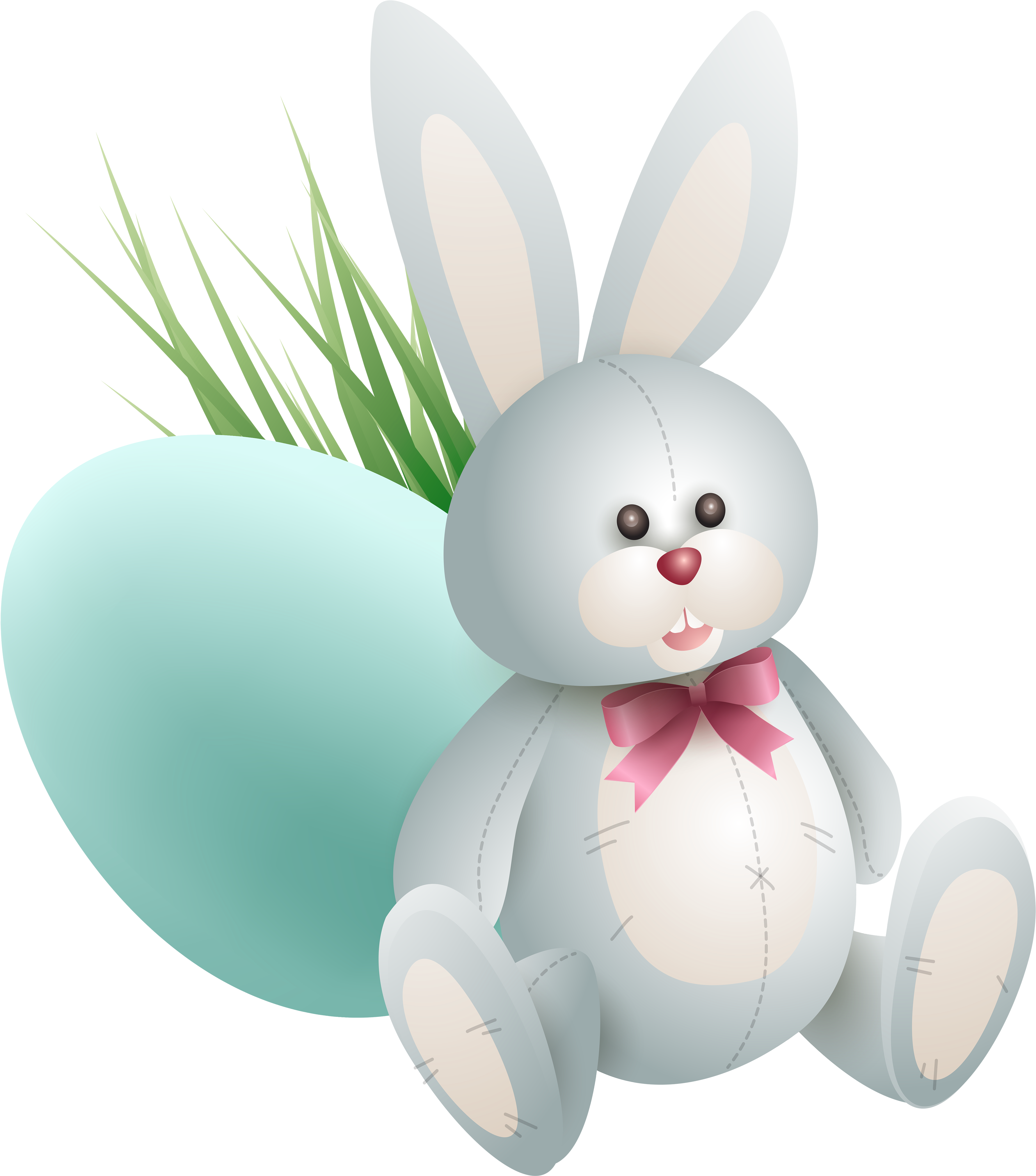Grass Easter Bunny Clipart - Transparent Easter Bunny Png (3850x4264)