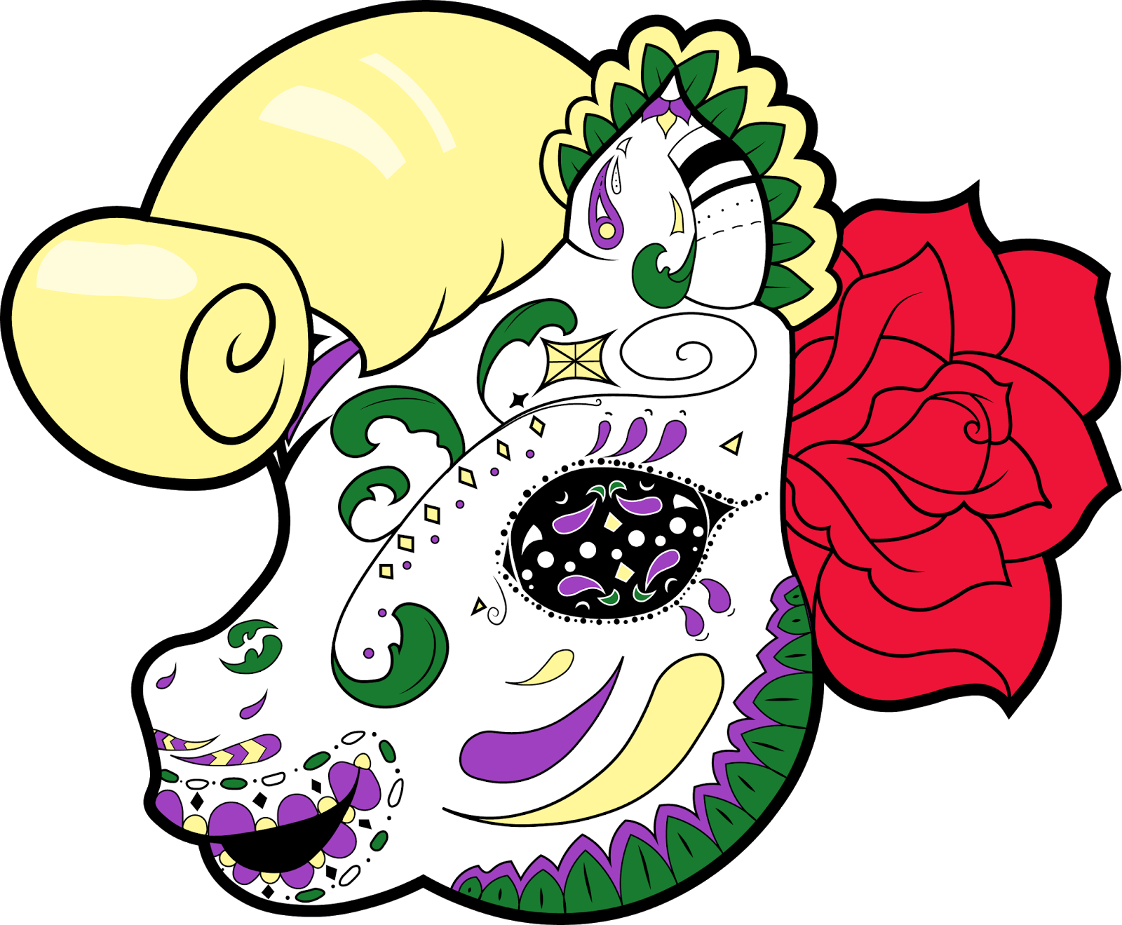 Vector Sugar Skull - Pony (1600x1319)