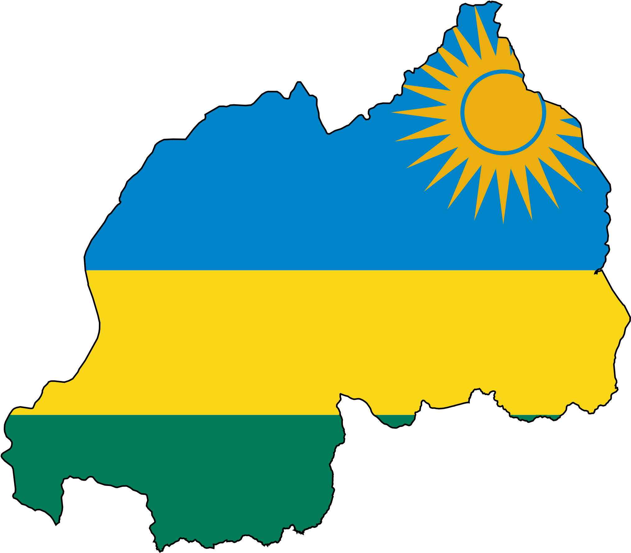 Rwanda Flag Map - Rwanda Flag Map (2048x1799)