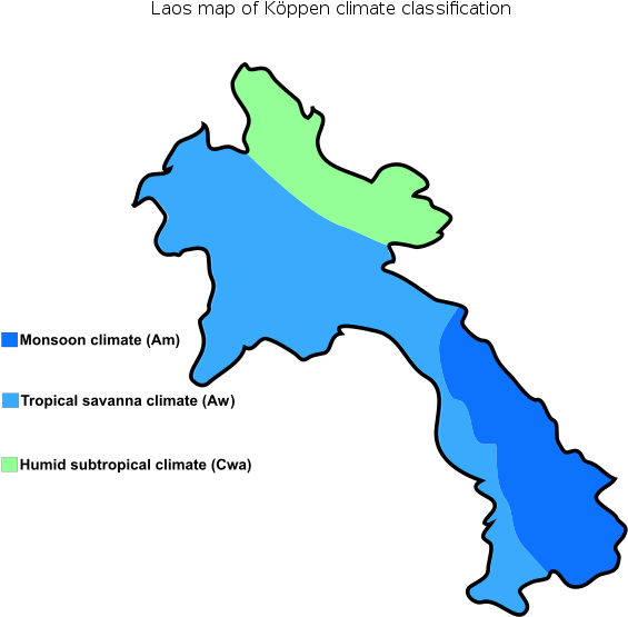 Laos Map Of Köppen Climate Classification - Laos Climate Map (600x600)