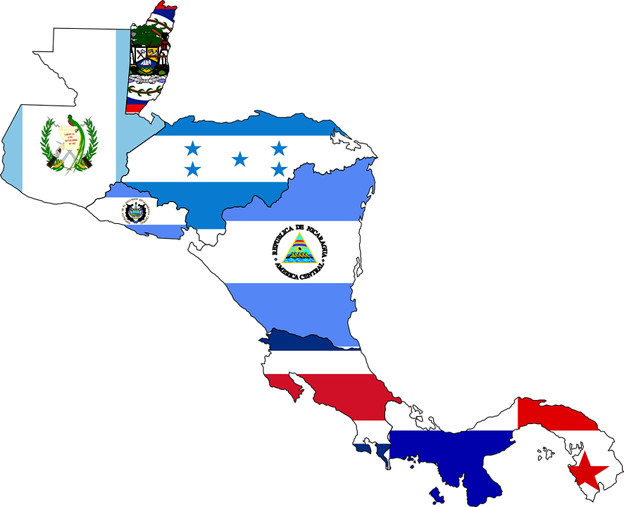 Central America Flag Map (886x720)