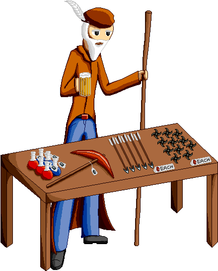 Merchant By Zanshlou - Terraria Merchant (493x575)