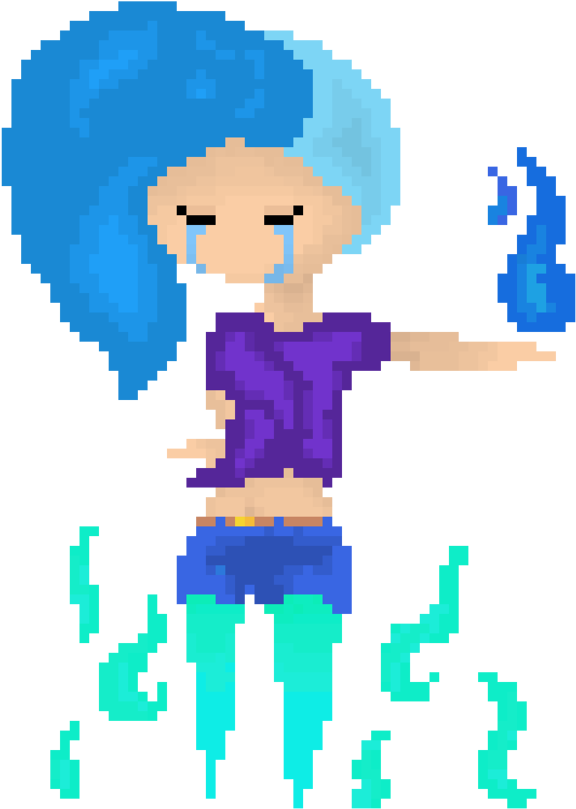 Crying Majestic Girl Pixel Art By Meelearcher - Crying Pixel Girl (875x914)