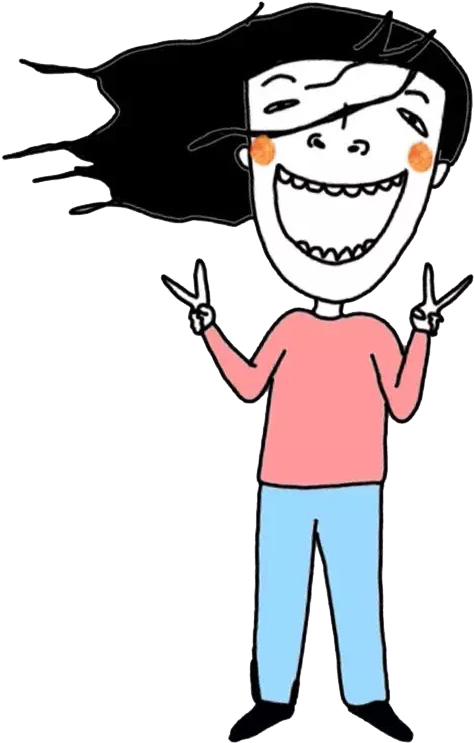 Cartoon Humour Crying Birthday - Crazy Girl Png (607x968)