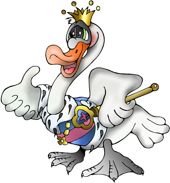 Schwan, Königsschwan, Schwanenkönig, Swanking, Schwanenkoenig, - Cartoon (654x664)