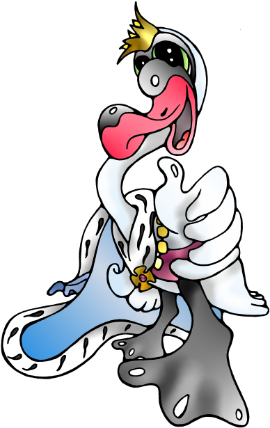 Schwan, Königsschwan, Schwanenkönig, Swanking, Schwanenkoenig, - Cartoon (401x632)