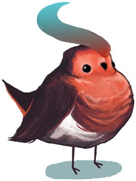 Derpy Bird By Dream - Drawing (400x399)