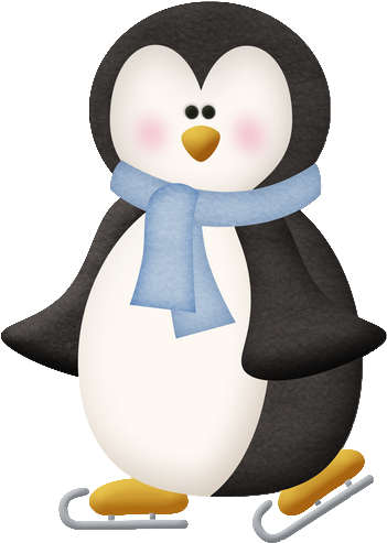 Hebergeur D'image - Penguins Skating Clipart (371x500)