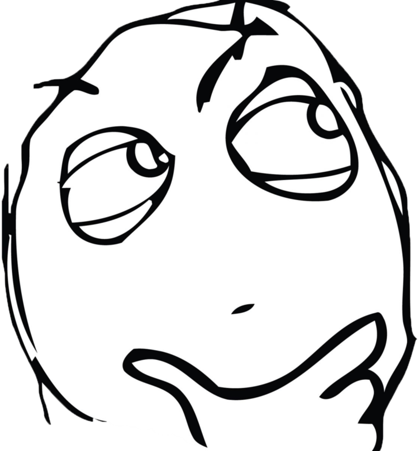 Face White Black Eyewear Line Art Black And White Facial - Thinking Meme Png (860x929)