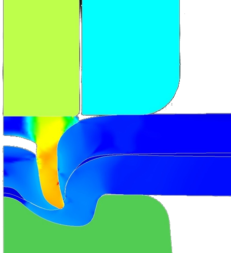An Adhesive Joint Between Two Metal Sheets, Simulated - Halbhohlstanznieten (456x499)