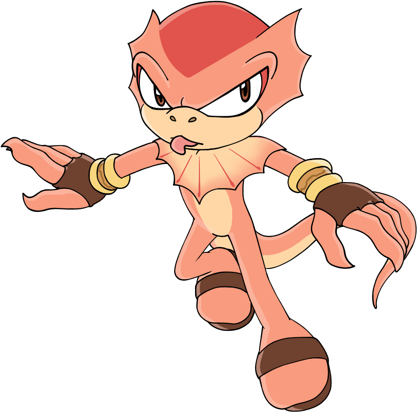 Crusty The Frilled Neck Lizard By Raitokomori - Cartoon (912x918)