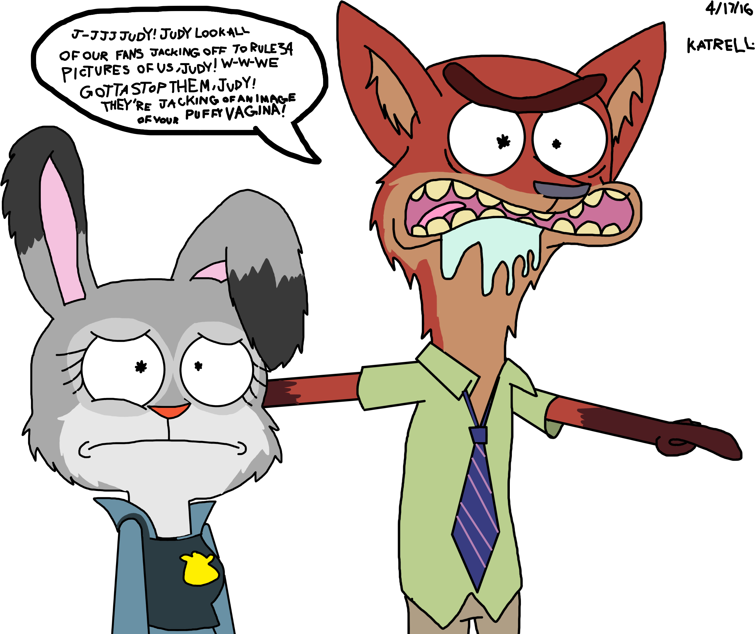 Nick And Judy By K9x Toons N - Rick And Morty Furry (3100x2200)