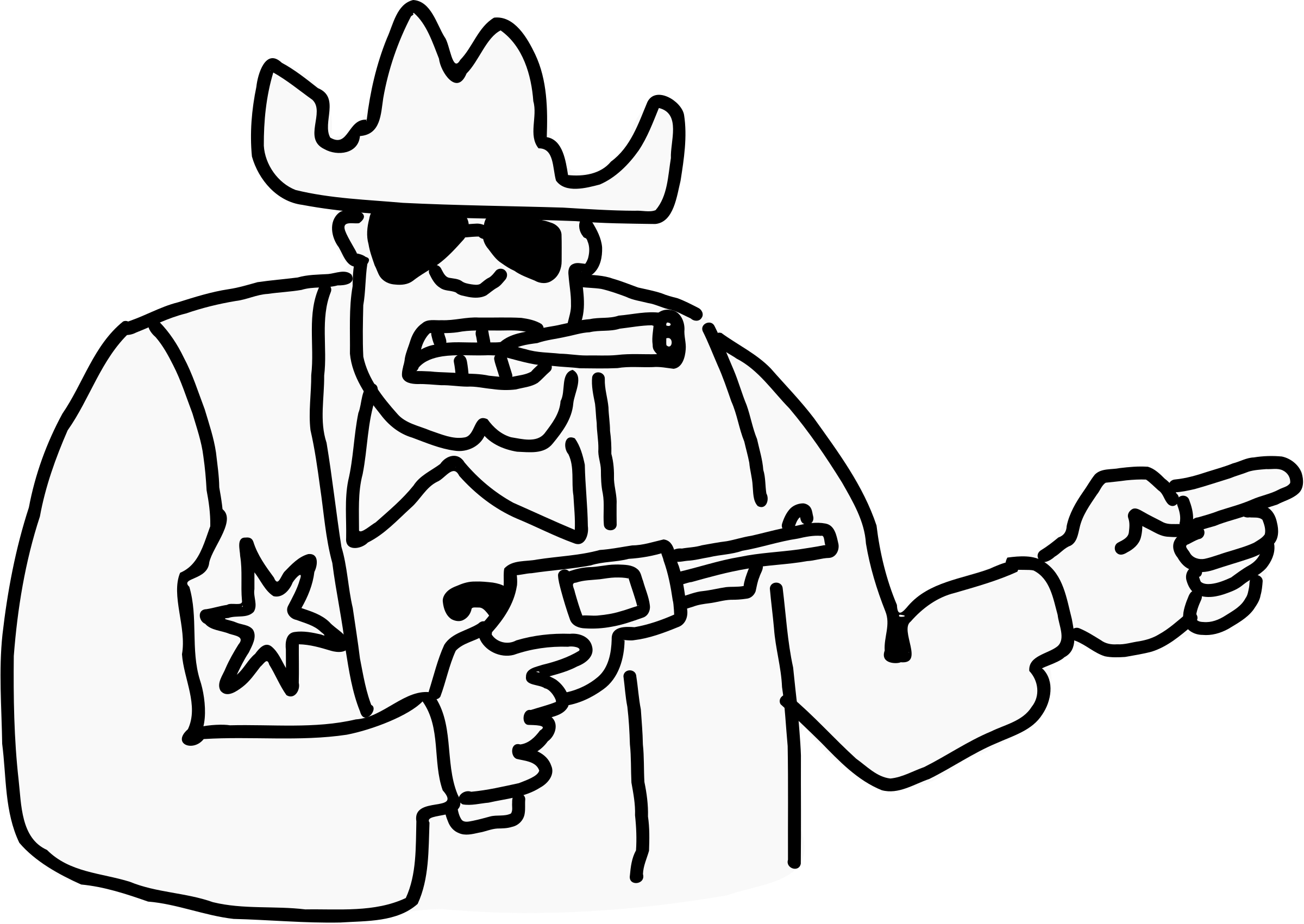 Sheriff Doodle Style Drawing Public Domain Vectors - Sheriff Drawing (1058x750)