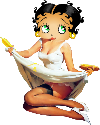 Popeye The Sailor - Betty Boop In Purple Dress (450x575)