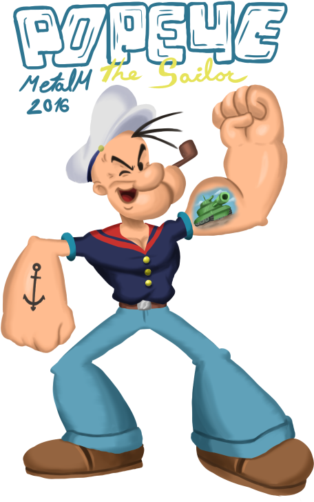 Popeye Spinach Popeye The Sailor Sailor Metalmasato - Popeye (500x750)