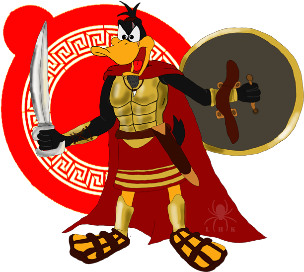Spartan Warrior By Ladyhexaknight - Daffy Duck (767x575)