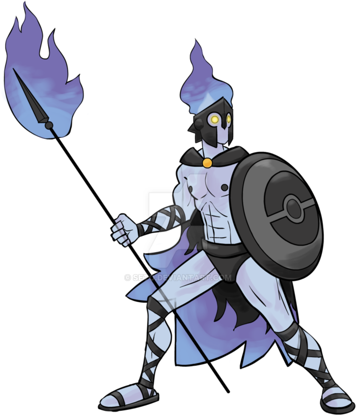 Chandelure, Spartan Warrior By Seto - Cartoon (786x1017)