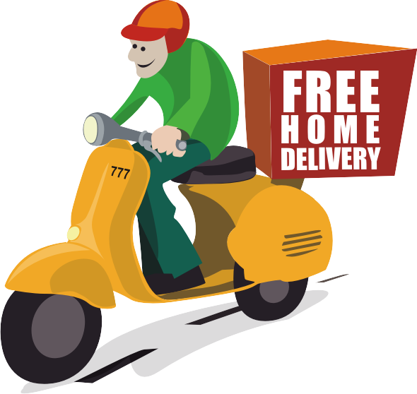 Free Home Delivery Clipart - Delivery Scooter Svg (590x558)