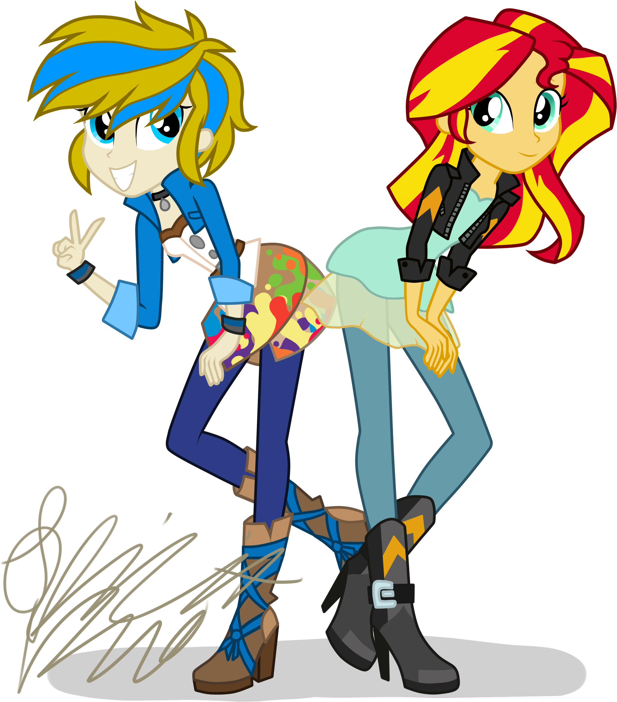 Mlp Ftta - Sunset Shimmer X Raphael (2216x2376)