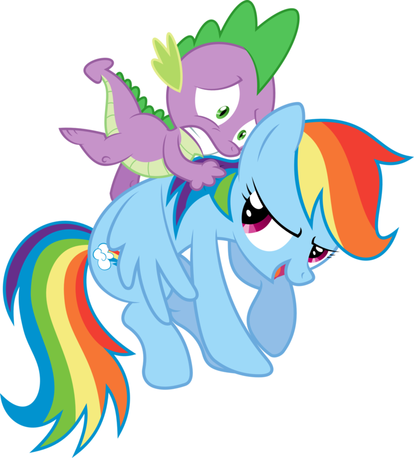 Rodeo Spike Vs Rainbow Dash By Sulyo-d61 - My Little Pony Spike And Rainbow Dash (850x940)
