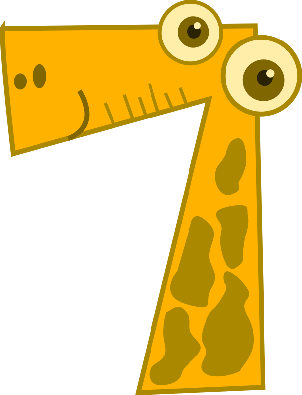 Number Clipart Animal Number - Animal Number 7 Clipart (612x800)