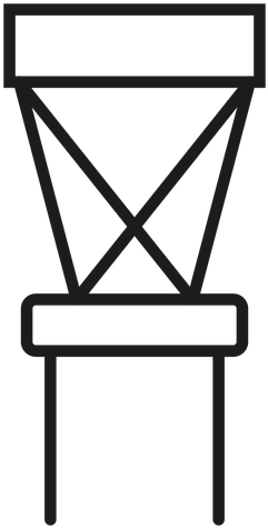 Cross Back Chair Stroke Icon Transparent Png - Chair (512x512)